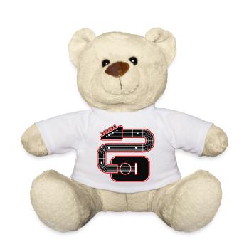 Abstract Guitar Art - Teddy Bear - white - Front