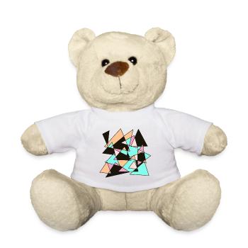 Geometric pastel triangles - Teddy Bear - white - Front