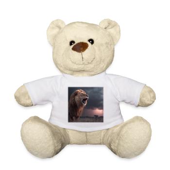 Lion dans la tempête – Le roi rugissant dramatique - Nounours - blanc - Devant