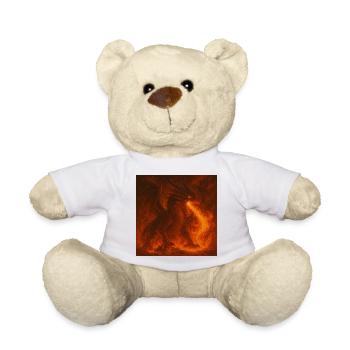Fire dragon in glowing flames - Teddy Bear - white - Front