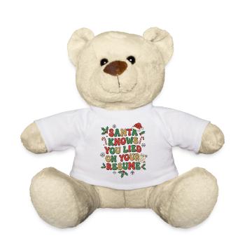 Santa knows you lied on your resume - Teddy Bear - white - Front