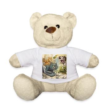 Chaos in the animal office - Teddy Bear - white - Front