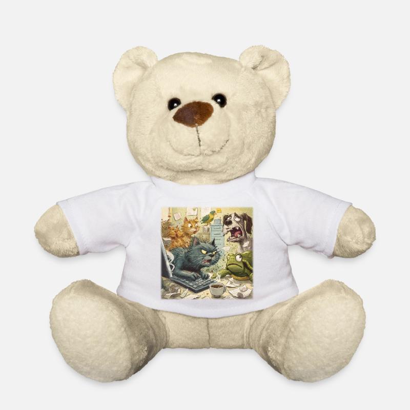 Chaos in the animal office - Teddy Bear - white