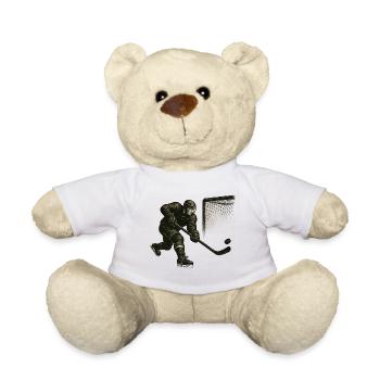 Illustration de plongeon du gardien de but - Nounours - blanc - Devant