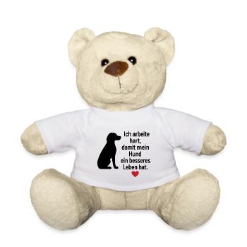 lustiges-hundeshirt-ich-arbeite-hart-hund.png - Teddy Bear - white - Front