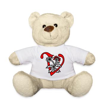Letter V Initial - Teddy Bear - white - Front