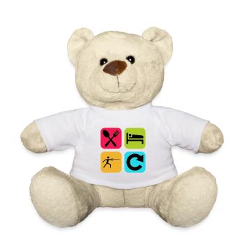 Eat Sleep Fencing Repeat Funny Quote Sword - Teddy Bear - white - Front