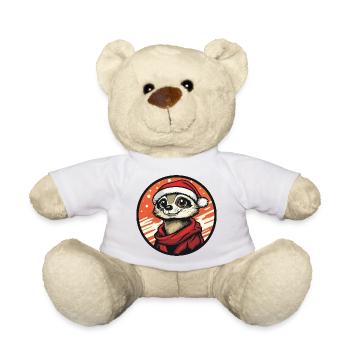 Suricate avec un chapeau de Père Noël - Nounours - blanc - Devant