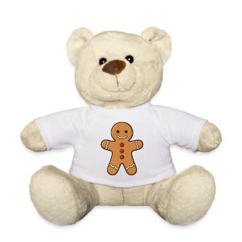 Lebkuchenmann mit Zuckerguss Knöpfen - Teddy - Weiß - Vorne