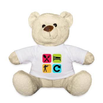 Mange Sommeil Tir Répète Citation drôle Pistolet - Nounours - blanc - Devant