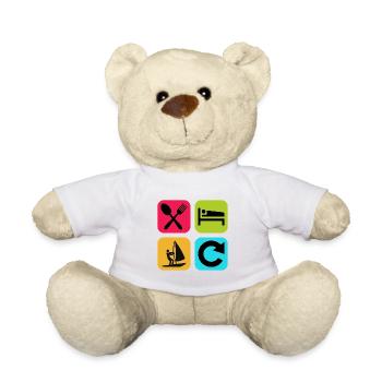Eat Sleep Sailing Repeat Funny Quote Boat - Teddy Bear - white - Front