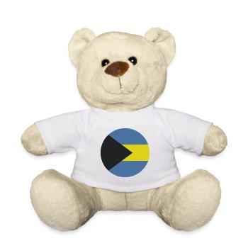 Drapeau rond des Bahamas - Nounours - blanc - Devant
