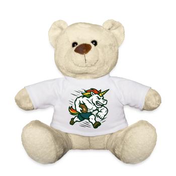 Unicorn Football Speed Mascot Power Design - Teddy Bear - white - Front