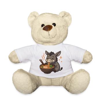 Donkey with noodles ramen kawaii donkey - Teddy Bear - white - Front