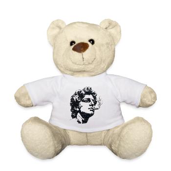 Antike Statue raucht Zigarette – Dark Art - Teddy - Weiß - Vorne