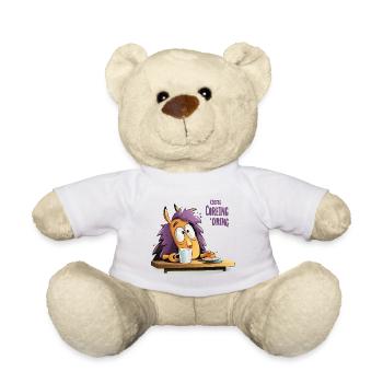 Coffee hedgehog in the morning - Teddy Bear - white - Front