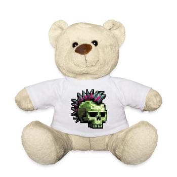 Pixel Punk Skull - Teddy - Weiß - Vorne