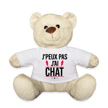 I can't I have cat Humor Cat - Teddy Bear - white - Front