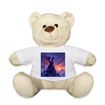 Dragon au coucher du soleil - Nounours - blanc - Devant