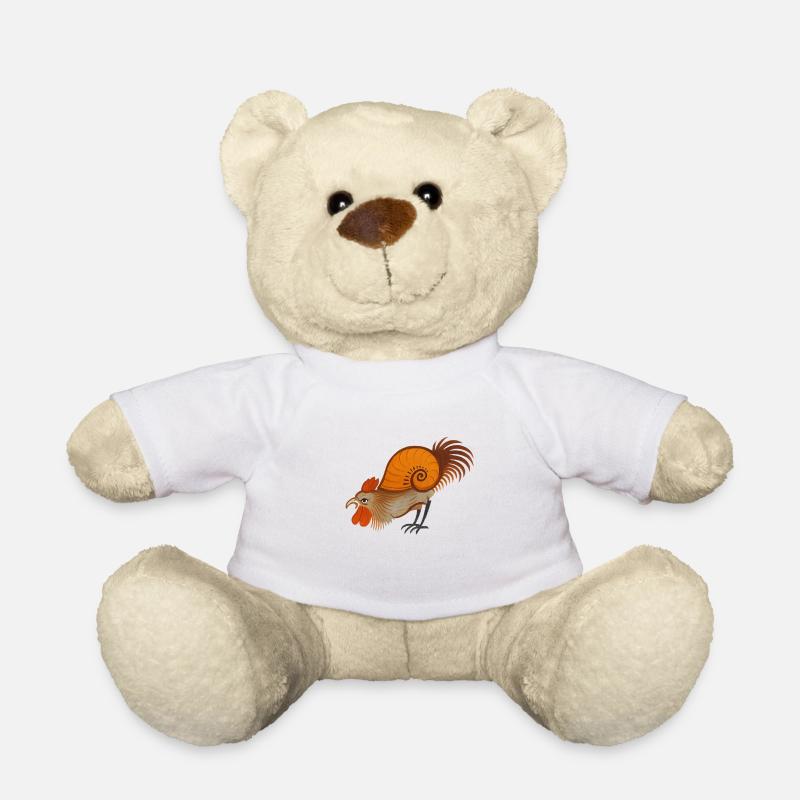 Medieval Rooster – Stylized Creature - Teddy Bear - white