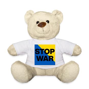 Stop War – Peace Now, Frieden in der Ukraine - Teddy - Weiß - Vorne
