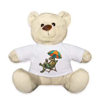 Beach dinosaur in tropical look - Teddy Bear - white - Front