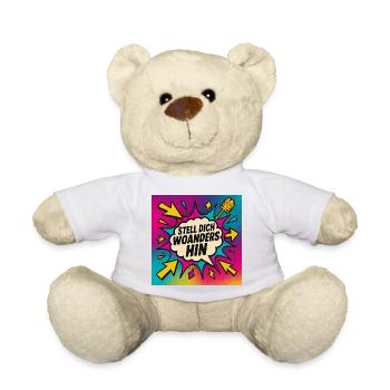 Stand somewhere else Popart - Teddy Bear - white - Front