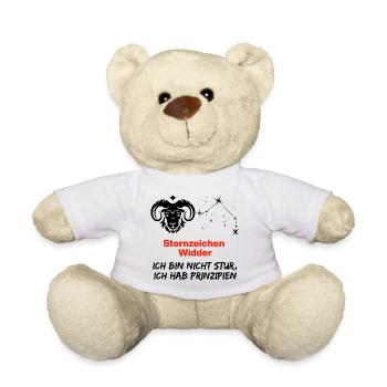 Sternzeichen Widder hat Prinzipien, Geburtstag - Teddy - Weiß - Vorne