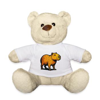 Kapibara Farbverlauf Illustration - Teddy - Weiß - Vorne