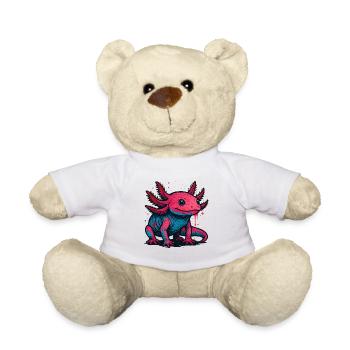Neon Axolotl Splash - Teddy Bear - white - Front