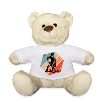 Modern Floorball Artwork - Teddy Bear - white - Front