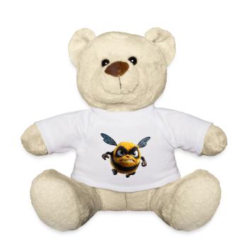 Wuetende_Hummel_Comic_3D_Wut_Insekt_Design - Teddy - Weiß - Vorne