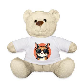Cool cat with sunglasses cat portrait - Teddy Bear - white - Front