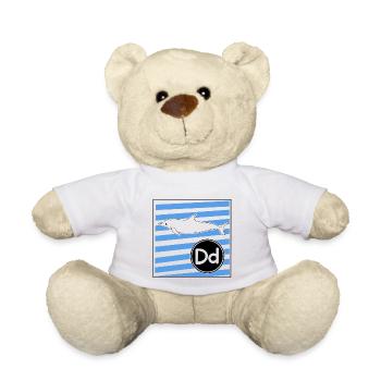 D wie Delfin Buchstaben lernen in der Grundschule - Teddy - Weiß - Vorne