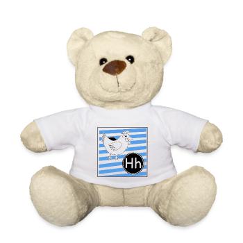 H for Chicken - Teddy Bear - white - Front