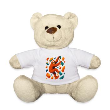 Bouldering Sloth Climbing Hall Gift - Teddy Bear - white - Front