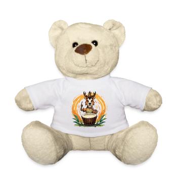 Drum deer in the wild circle - Teddy Bear - white - Front