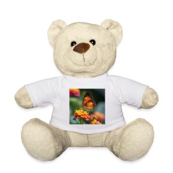 Goldener Schmetterling auf leuchtender Blüte - Teddy - Weiß - Vorne