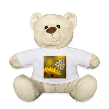 Weißer Schmetterling auf gelber Blüte - Teddy - Weiß - Vorne
