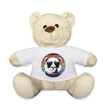 Panda Retro Sunglasses - Teddy Bear - white - Front