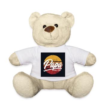 Papa seit 1981 Vintage-Retro-Vatertagsgeschenk - Teddy - Weiß - Vorne