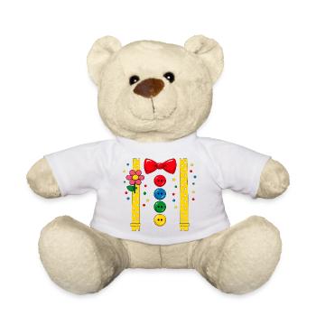 Clown Costume Carnival Funny Women - Teddy Bear - white - Front