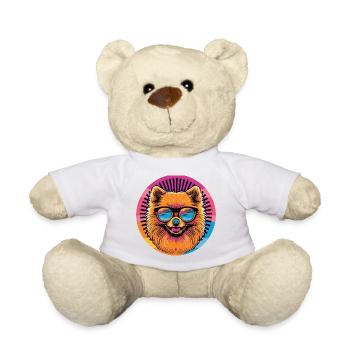 Pomeranian Regenbogen Sonnenbrille - Teddy - Weiß - Vorne