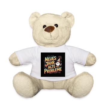 Neues Jahr, alte Probleme – Feier Motiv - Teddy - Weiß - Vorne