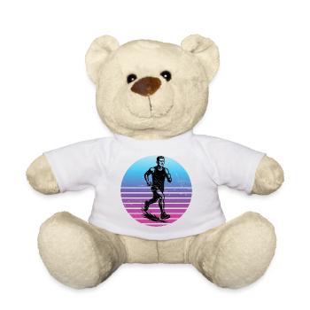 Characterful running design - Teddy Bear - white - Front