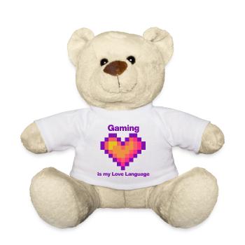 Gaming is my Love Language Heart, Gamer - Teddy - Weiß - Vorne