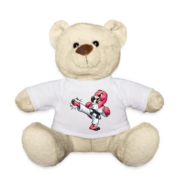 Flamingo Karate Kick Martial Arts Martial Arts - Teddy Bear - white - Front