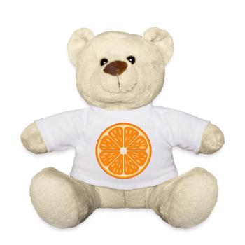 Lebendige Orangenscheibenfrüchte Retro-Zitruskunst - Teddy - Weiß - Vorne