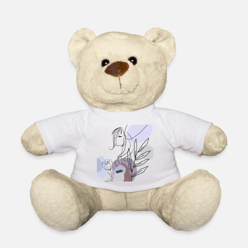 Abstrakte Silhouette mit Pastellformen - Teddy - Weiß