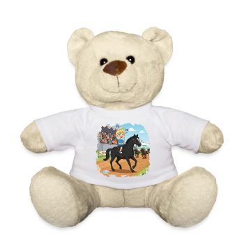 Bouno reitet ein Pferd - Kleiner Reiter Comic - Teddy - Weiß - Vorne